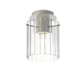 Brandon Ripple 21cm Round Ceiling Flush, 1 Light Flush Fitting E27 — Grey / Clear