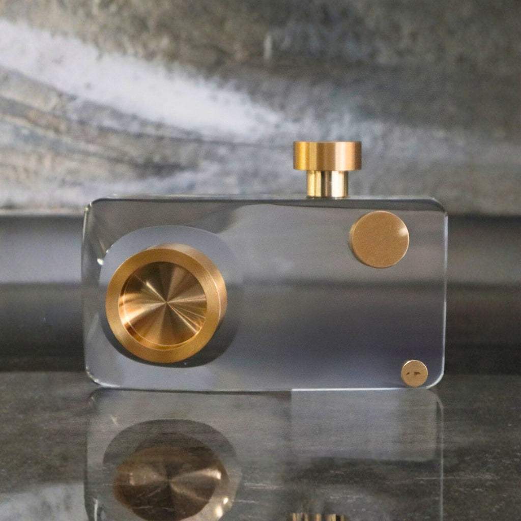 Crystal Glass Retro Camera Decorative Ornament 13cm Ivan