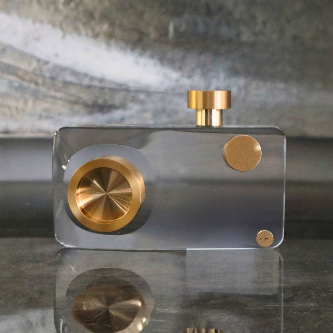 Crystal Glass Retro Camera Decorative Ornament 13cm Ivan