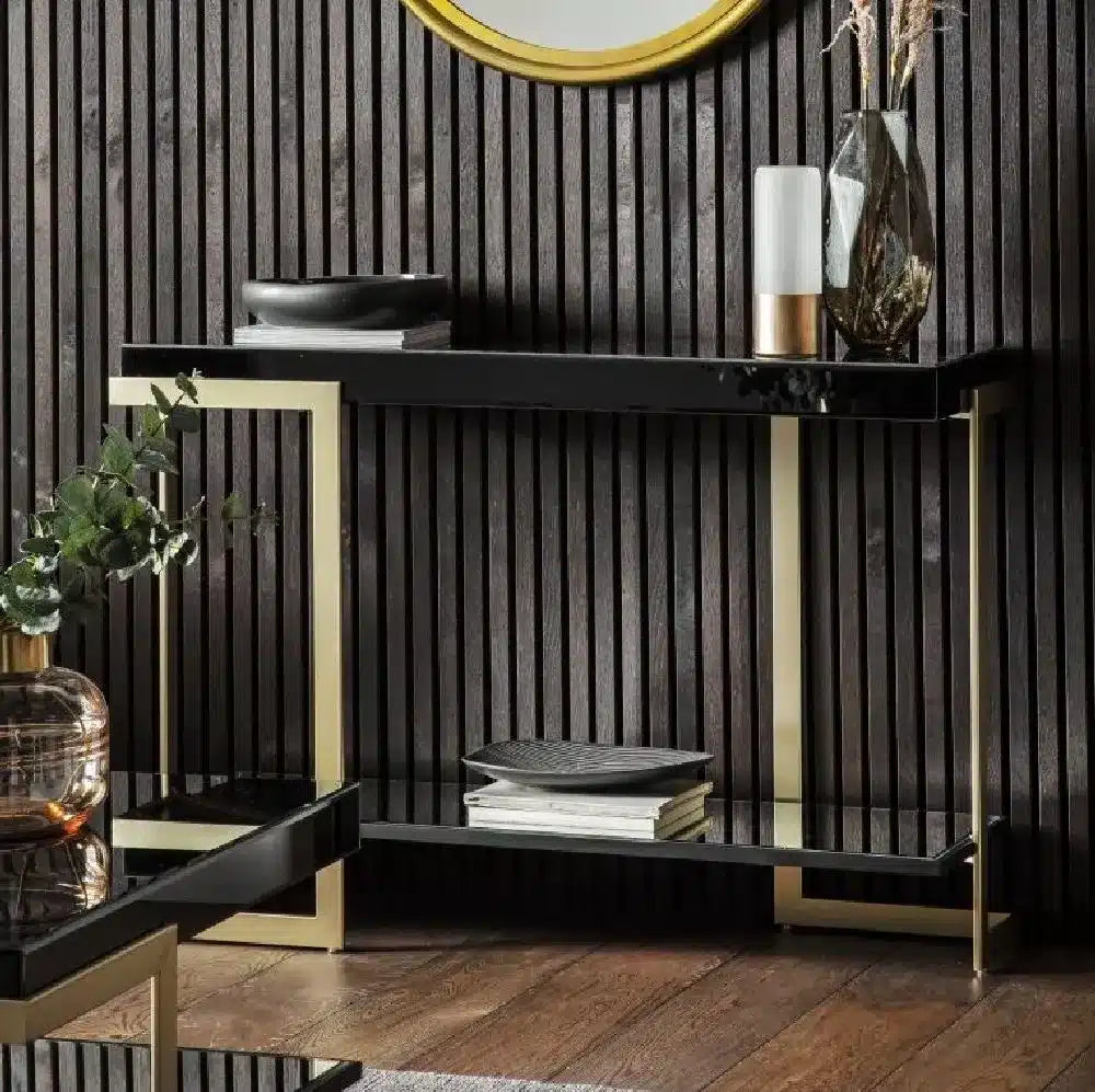 Ardella Console Table Black/Gold Home Store Living