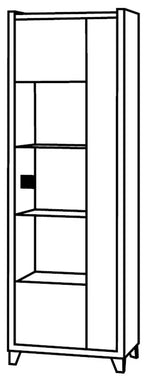 Hilton 3 Shelf LED Glass Cabinet san martino
