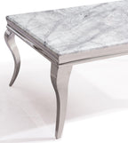 Merida 1.5m Grey Marble Dining Table w/ Chrome Legs AWS