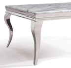 Merida 1.5m Grey Marble Dining Table w/ Chrome Legs AWS
