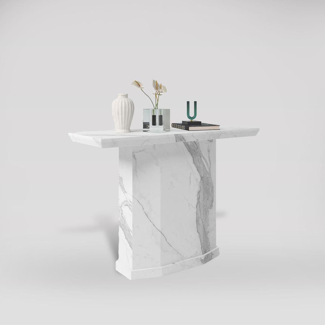 Carra Marble Console Table 1.1m in Naples White Home Store Living