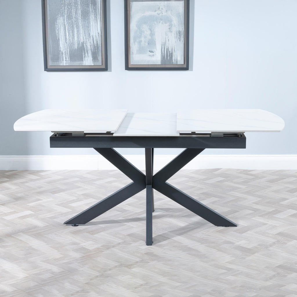 Eva White Sintered Stone Extending Dining Table (140cm - 180cm) Home Store Living