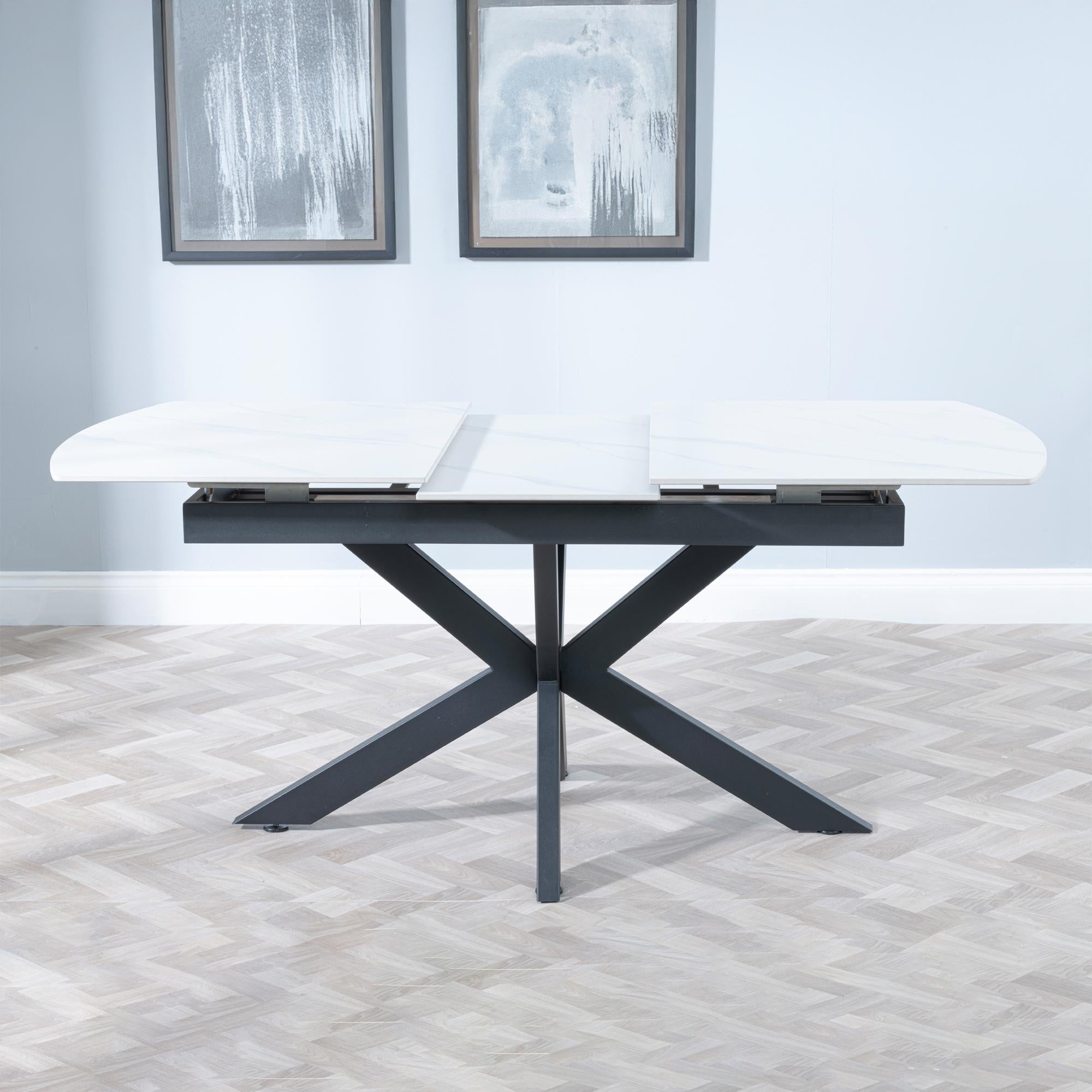 Eva White Sintered Stone Extending Dining Table (140cm - 180cm) Home Store Living