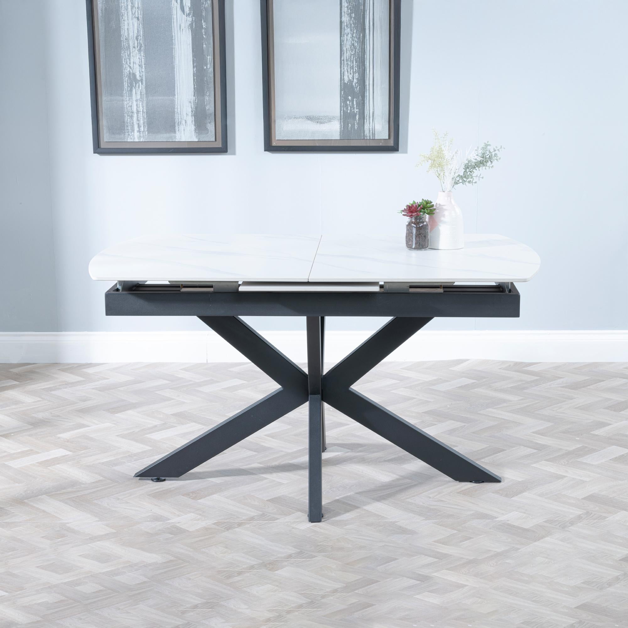Eva White Sintered Stone Extending Dining Table (140cm - 180cm) Home Store Living