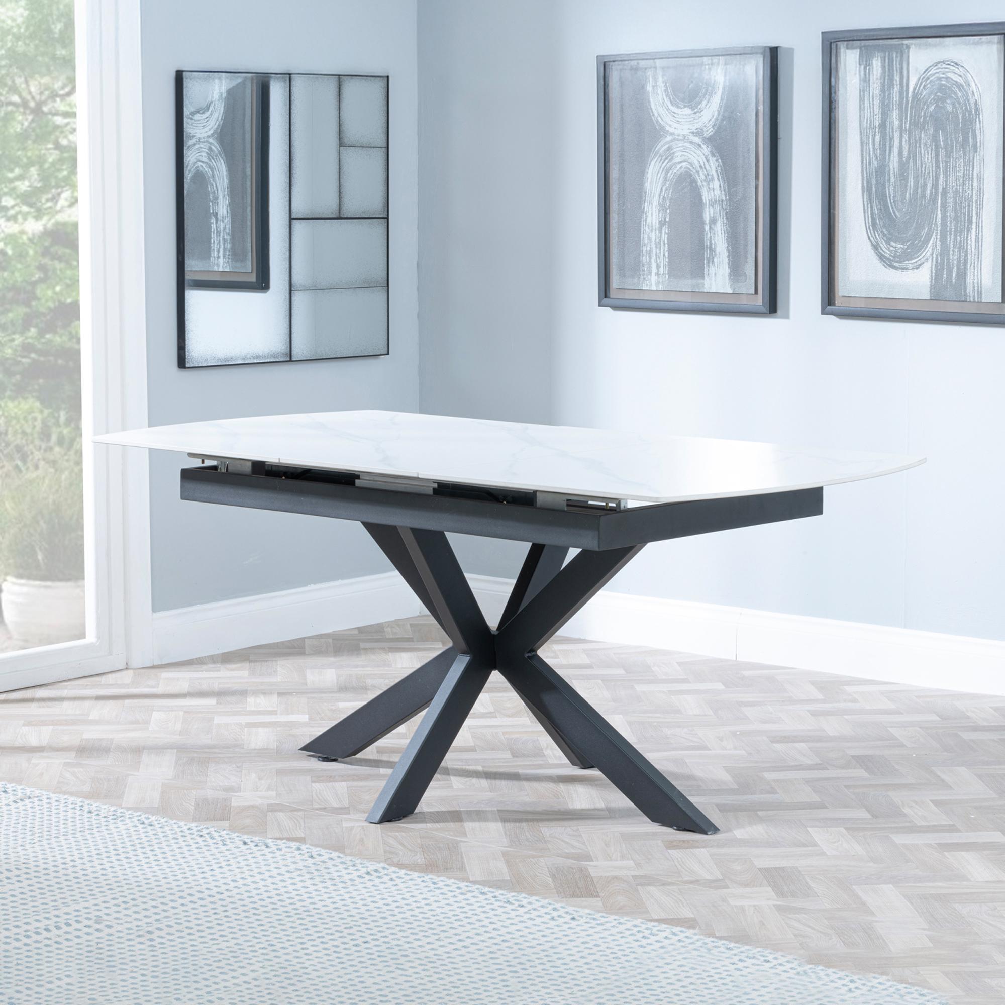 Eva White Sintered Stone Extending Dining Table (140cm - 180cm) Home Store Living