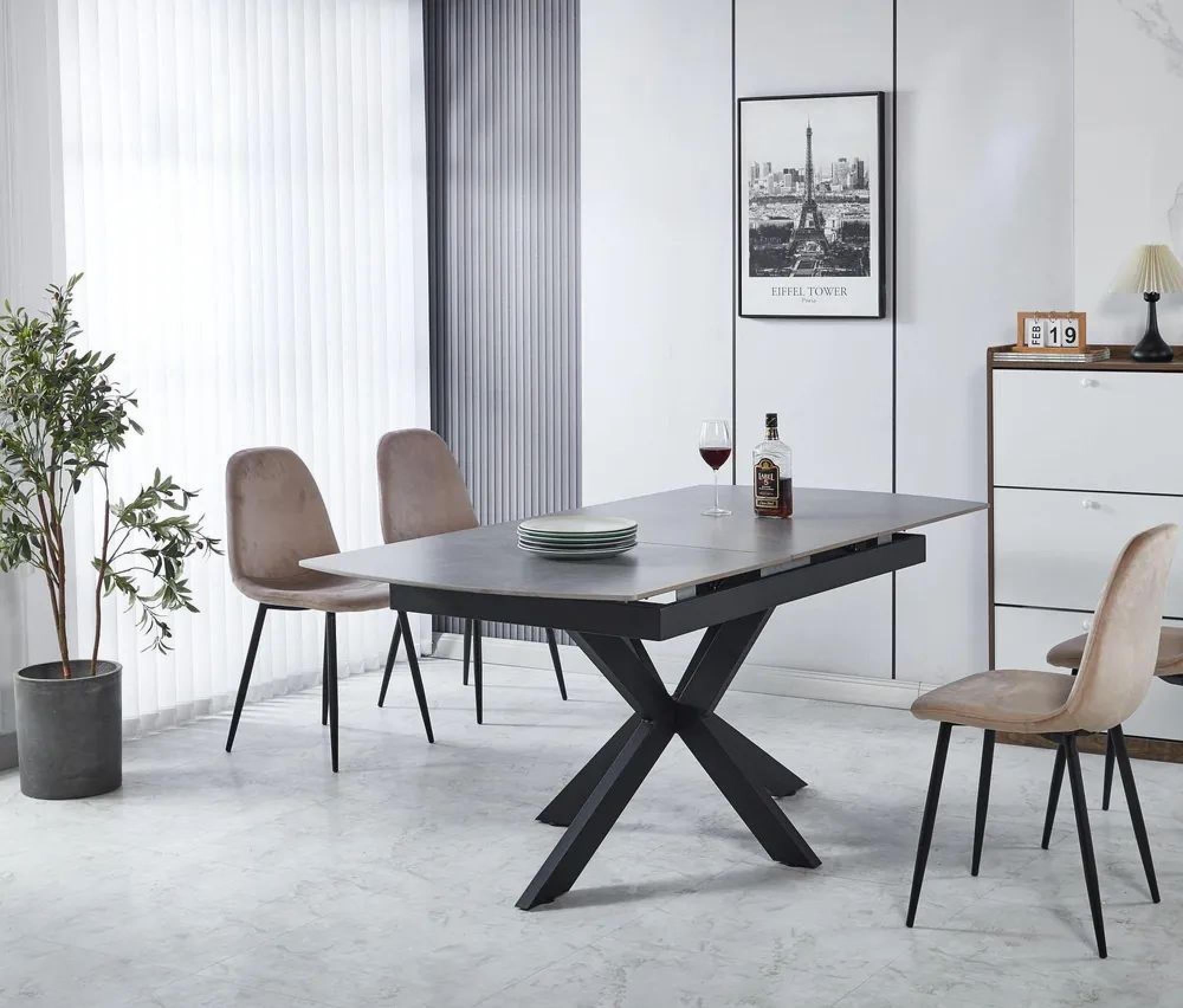 Eva Grey Sintered Stone Extending Dining Table (140cm - 180cm) Home Store Living