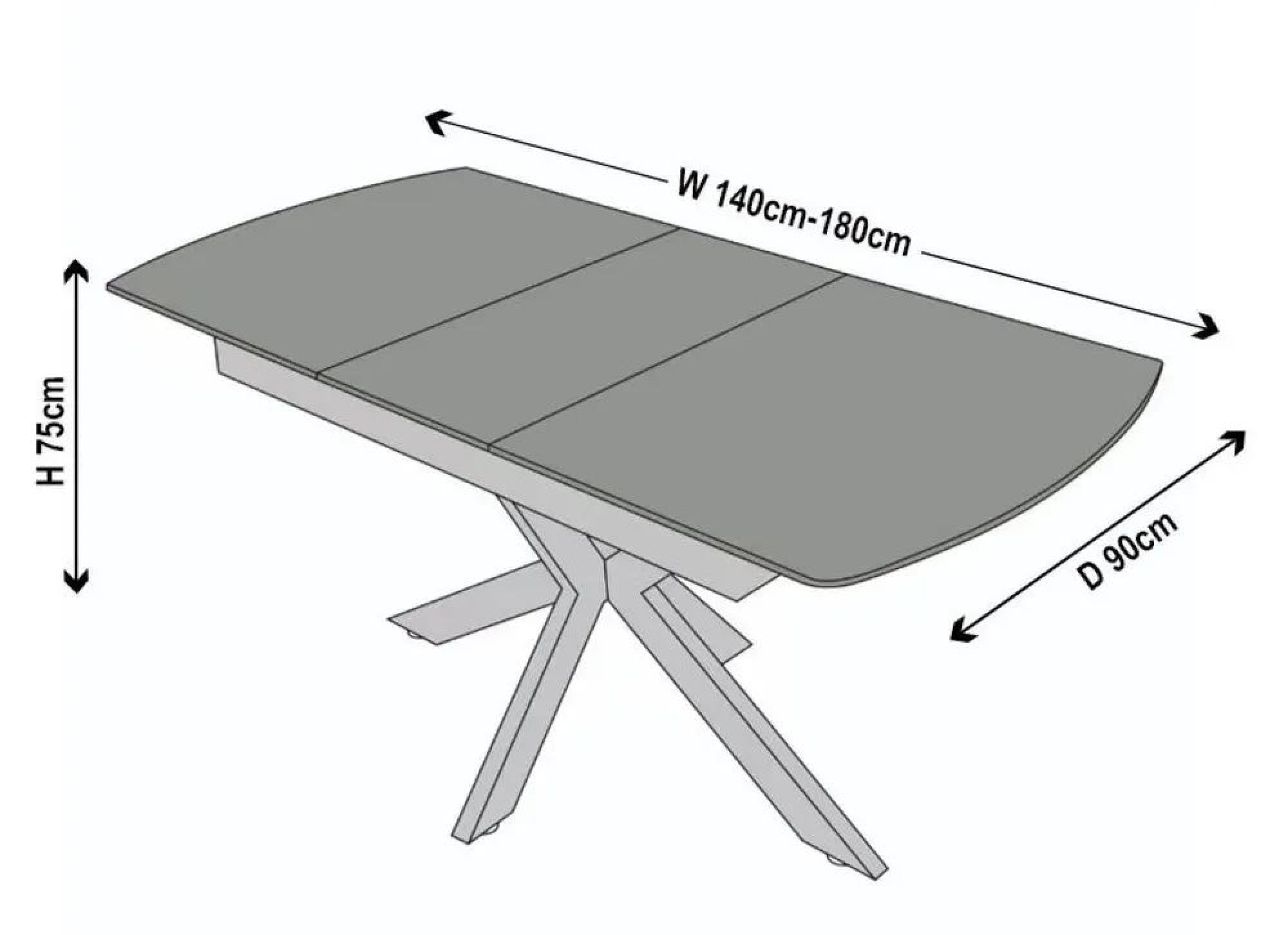 Eva Grey Sintered Stone Extending Dining Table (140cm - 180cm) Home Store Living