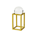 Small Crystal Ball on Gold Metal Frame Home Ornament Ivan