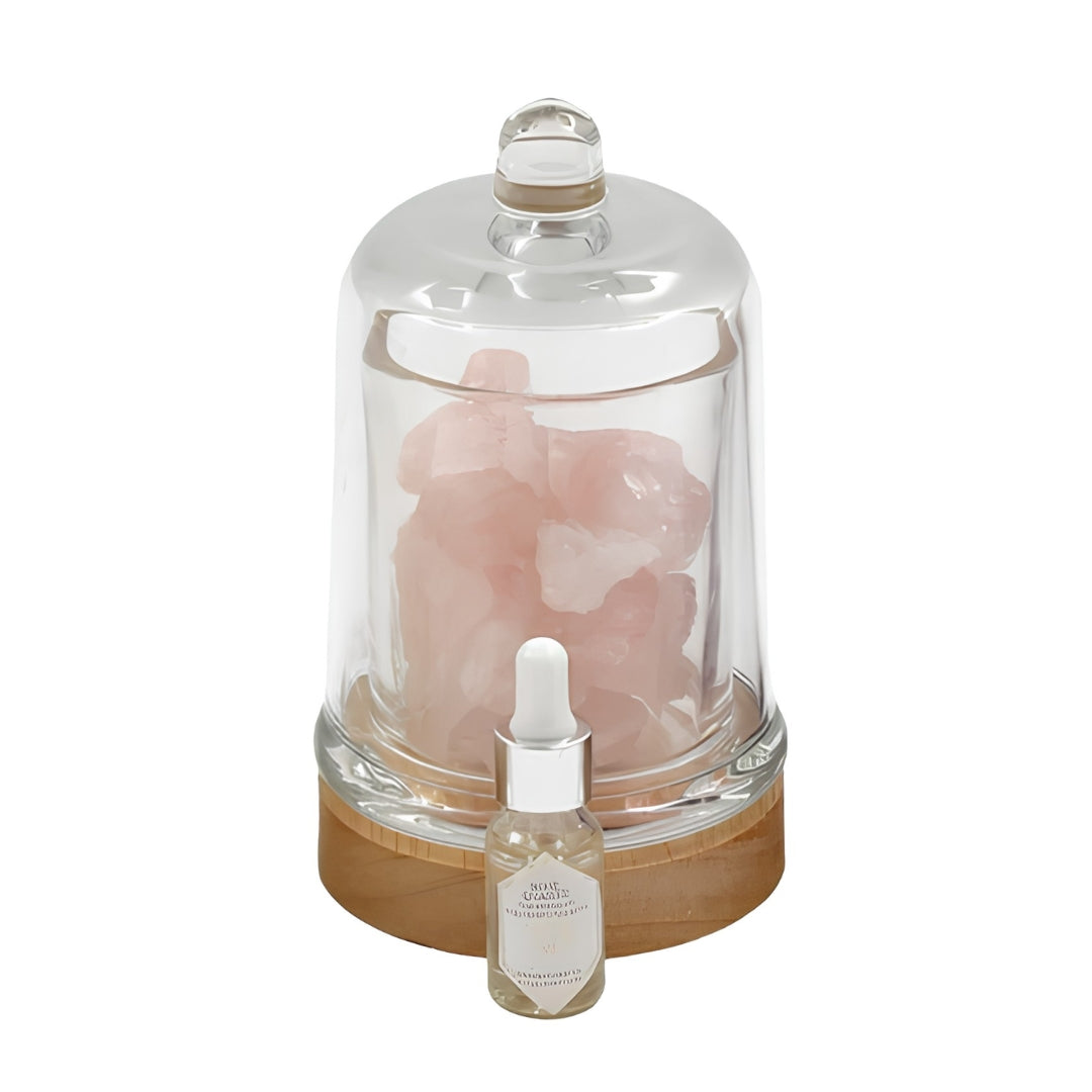 Rose Quartz Crystal Diffuser Lamp  Rose Eucalyptus sil interiors