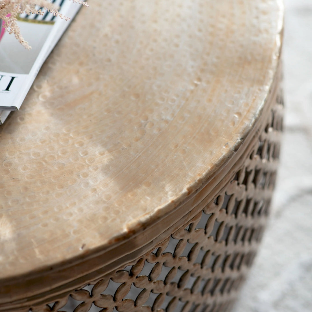 Khalasar Antique Gold Round Coffee Table Gallery Direct