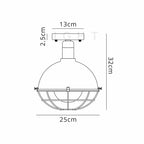 Gala Ceiling, 1 Light E27, IP65, Matt Black/Grey, 2yrs Warranty Home Store Living