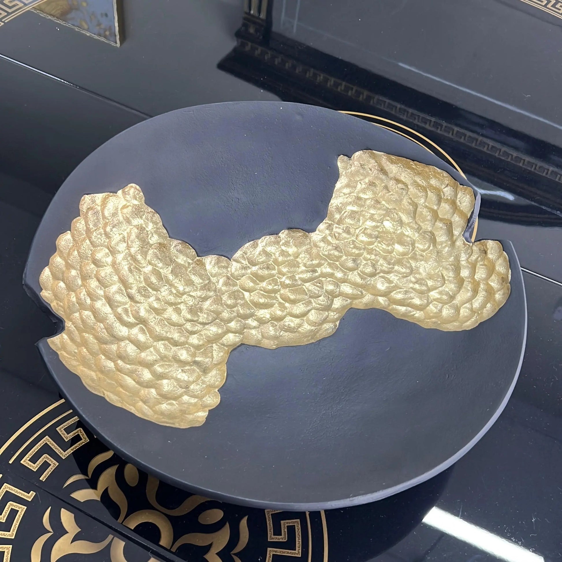 Black & Gold Textured Dish Home Store Living