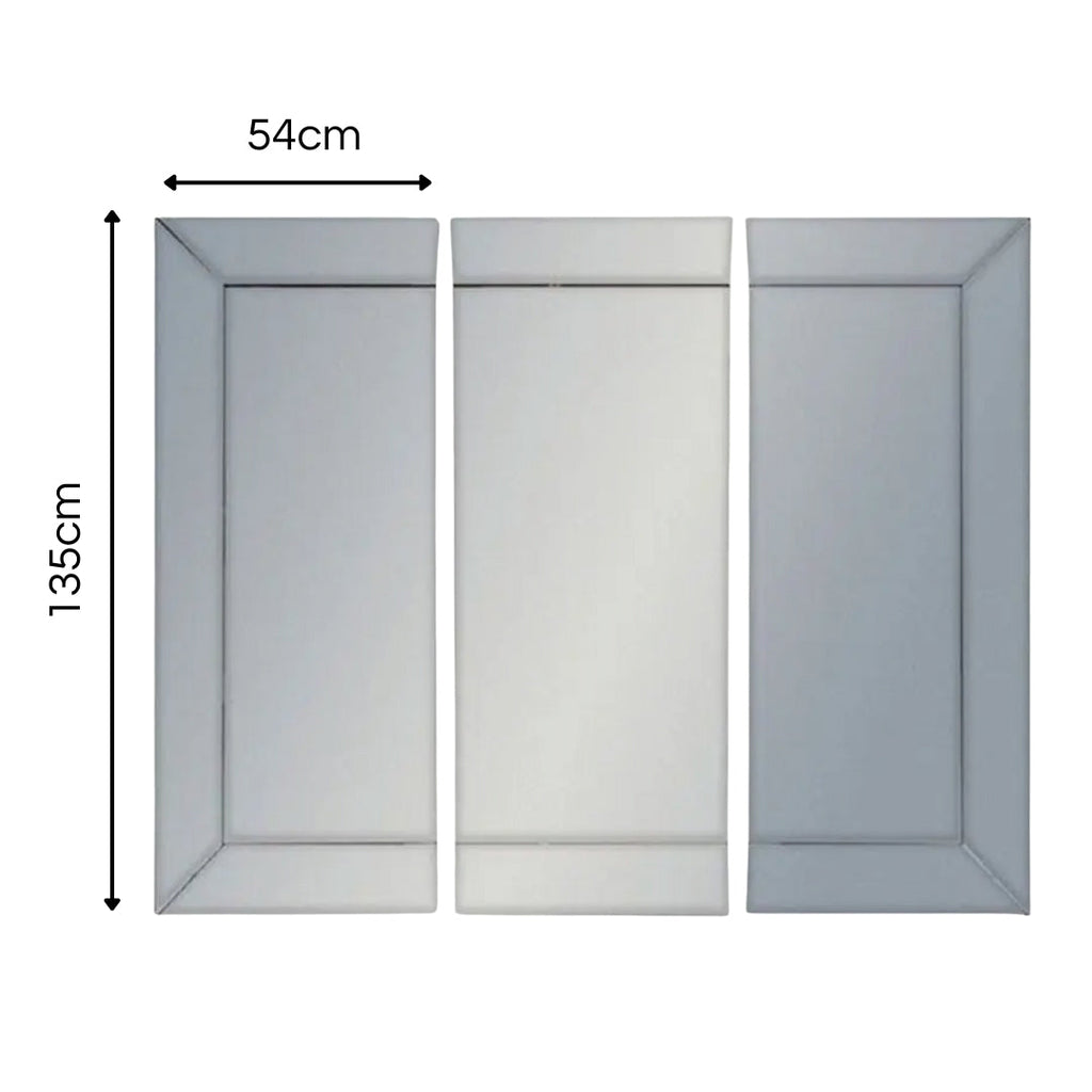 Venetian 3 Panel Glass Wall Mirror Mcgowan and rutherford