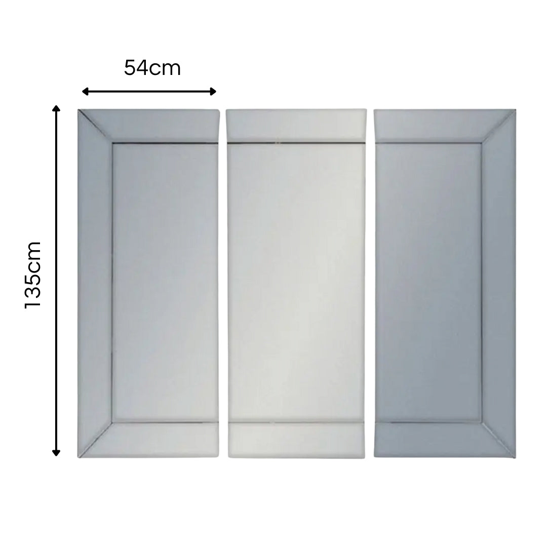 Venetian 3 Panel Glass Wall Mirror Mcgowan and rutherford