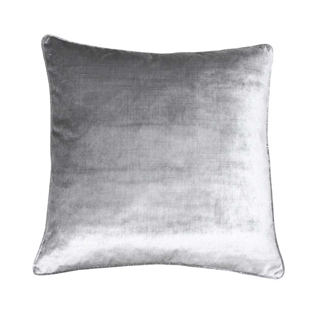 Paoletti Luxe Velvet Silver Cushion Home Store Living