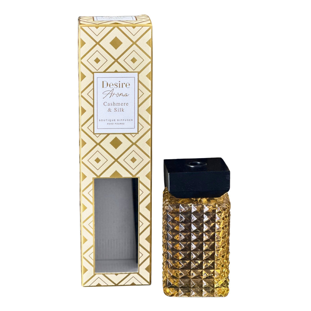 Desire Aroma Cashmere & Silk 500ml Cut Glass Reed Diffuser Lesser & Pavey Ltd