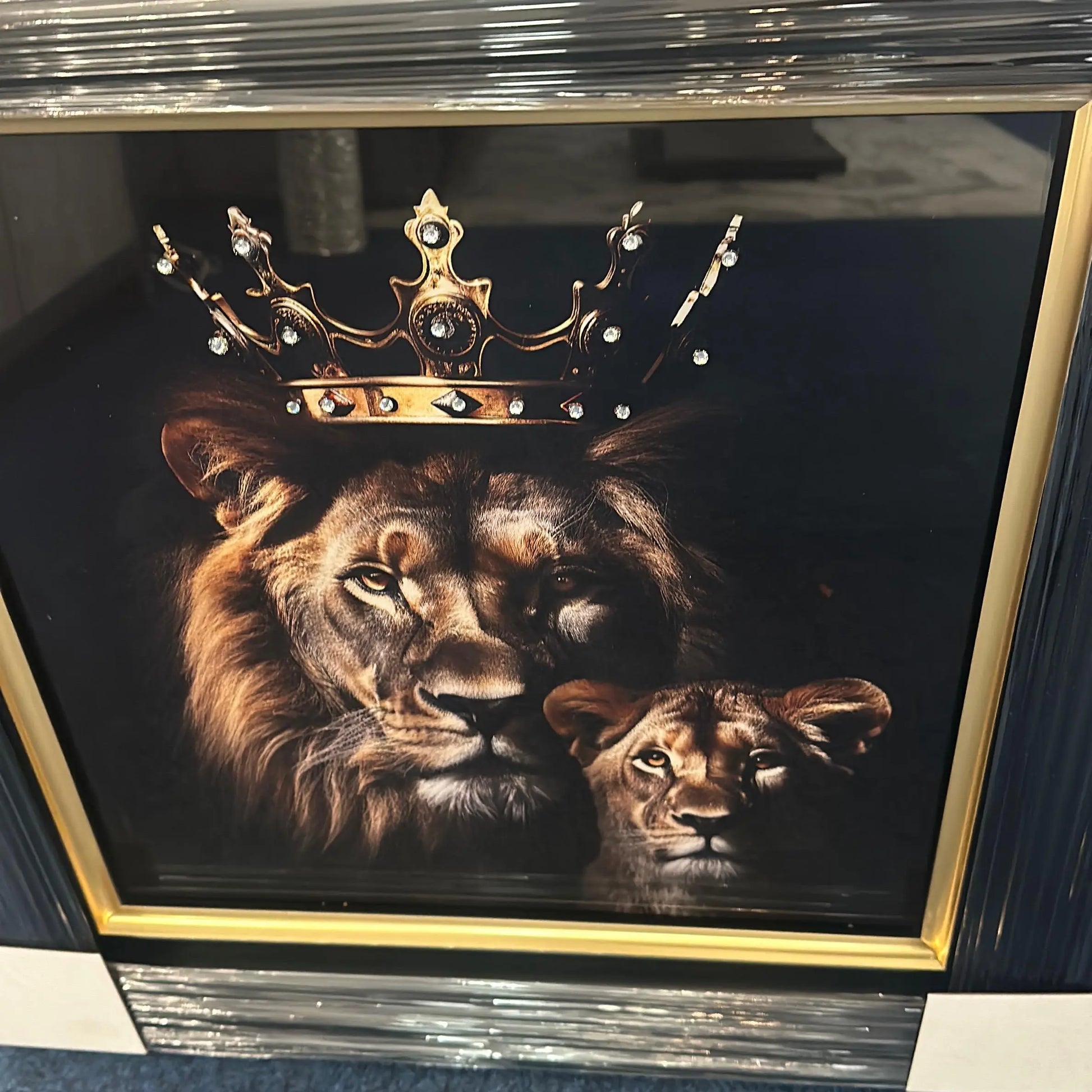 Framed Luxury Lion Artwork Home Store Living