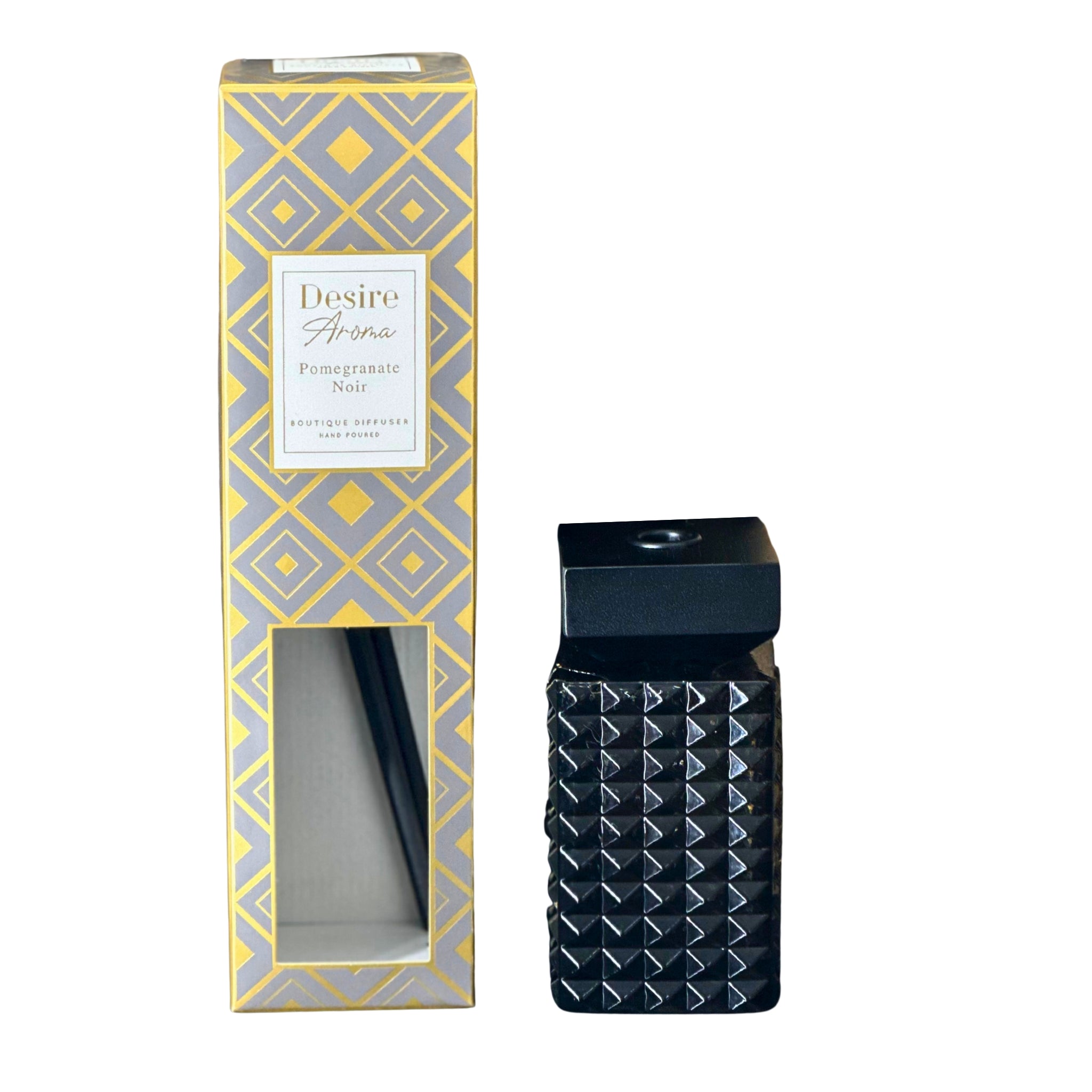 Desire Aroma Pomegranate Noir 500ml Cut Glass Reed Diffuser Lesser & Pavey Ltd