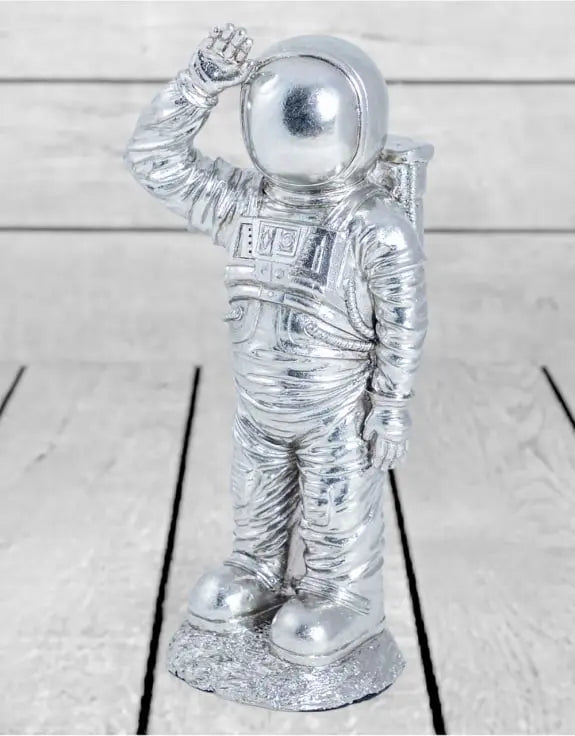 Silver Standing Astronaut Sculpture Mcgowan and rutherford