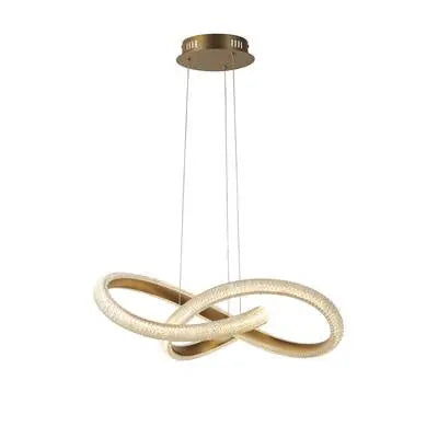 Lux & Belle LED Pendant-Brushed Gold Metal & Acrylic Crystal Searchlight