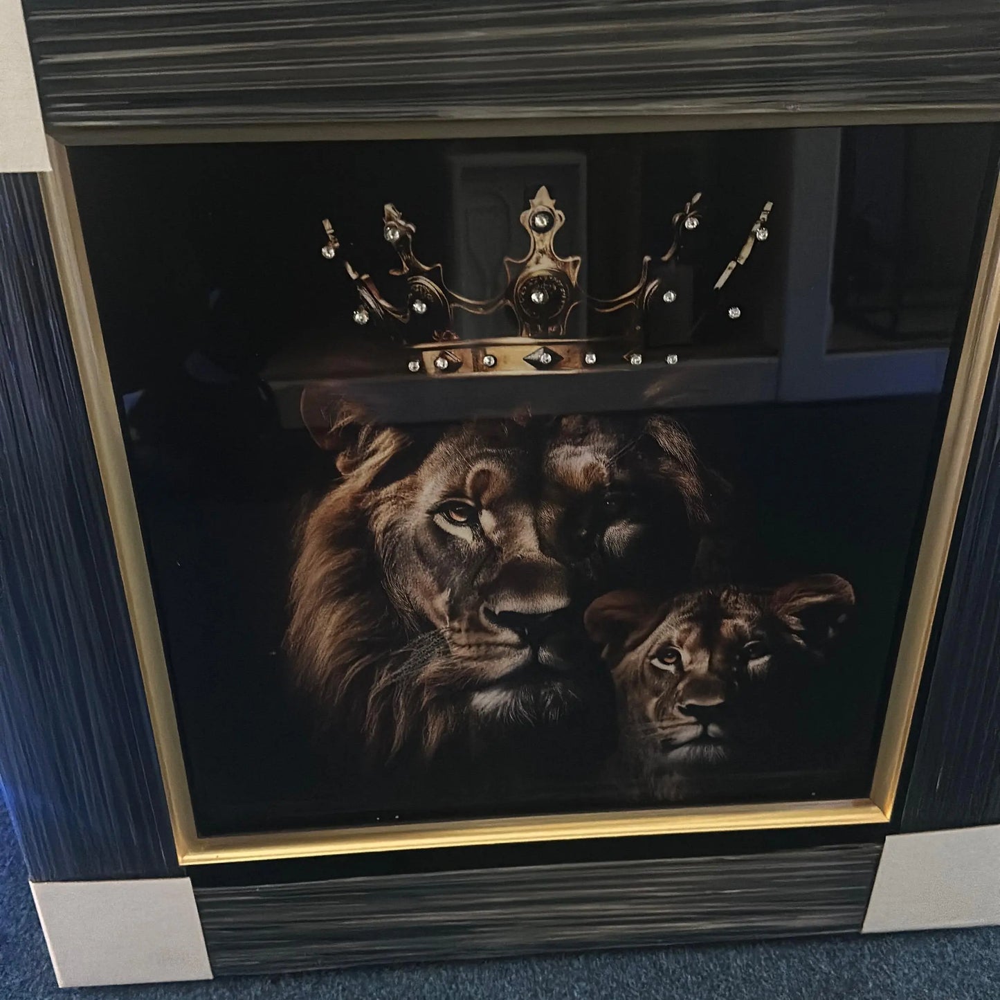 Framed Luxury Lion Artwork Home Store Living