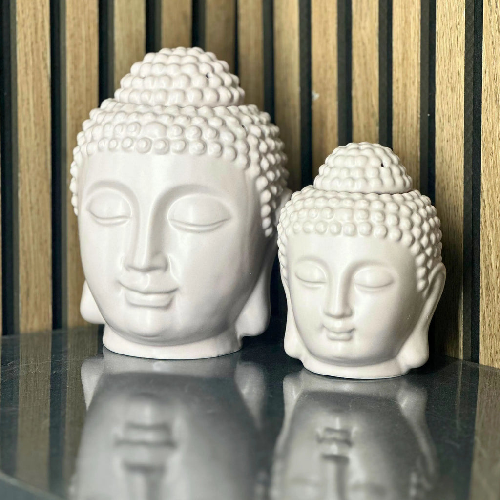 Small Grey Buddha Head Oil Burner something different