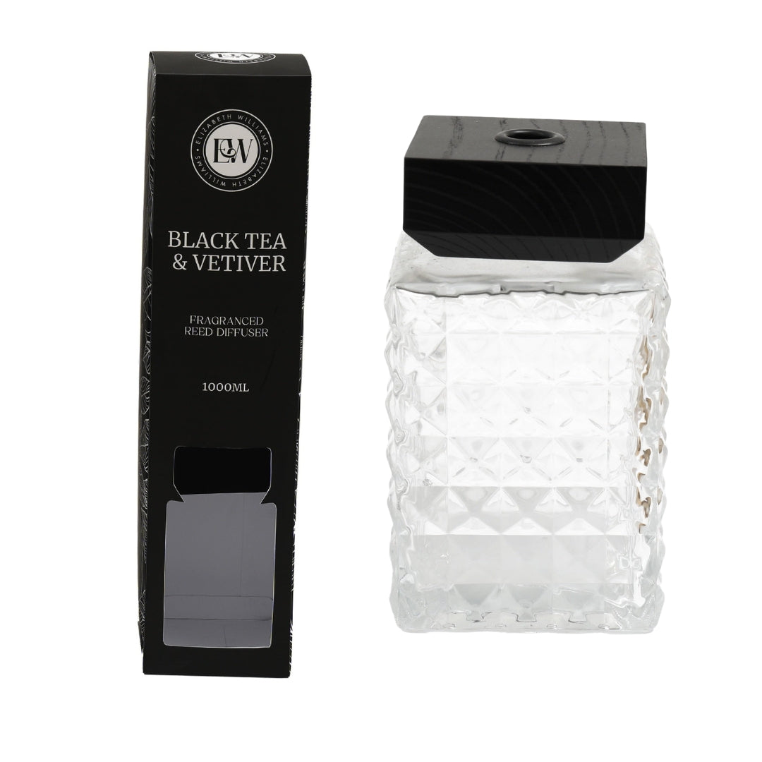 1000ml Diamond Cut Glass Reed Diffuser Range sil interiors
