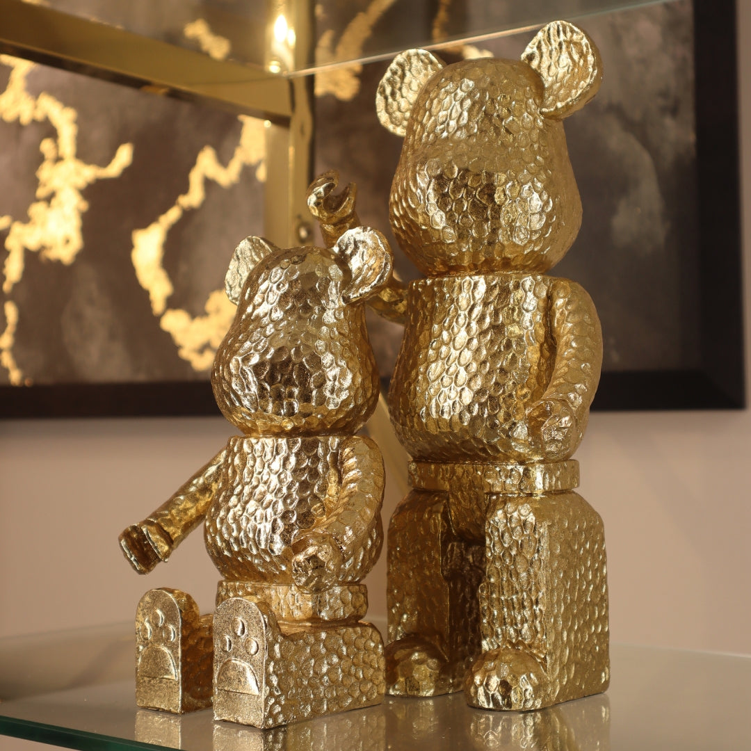 Decorative Golden Teddy Bear Sitting Ornament