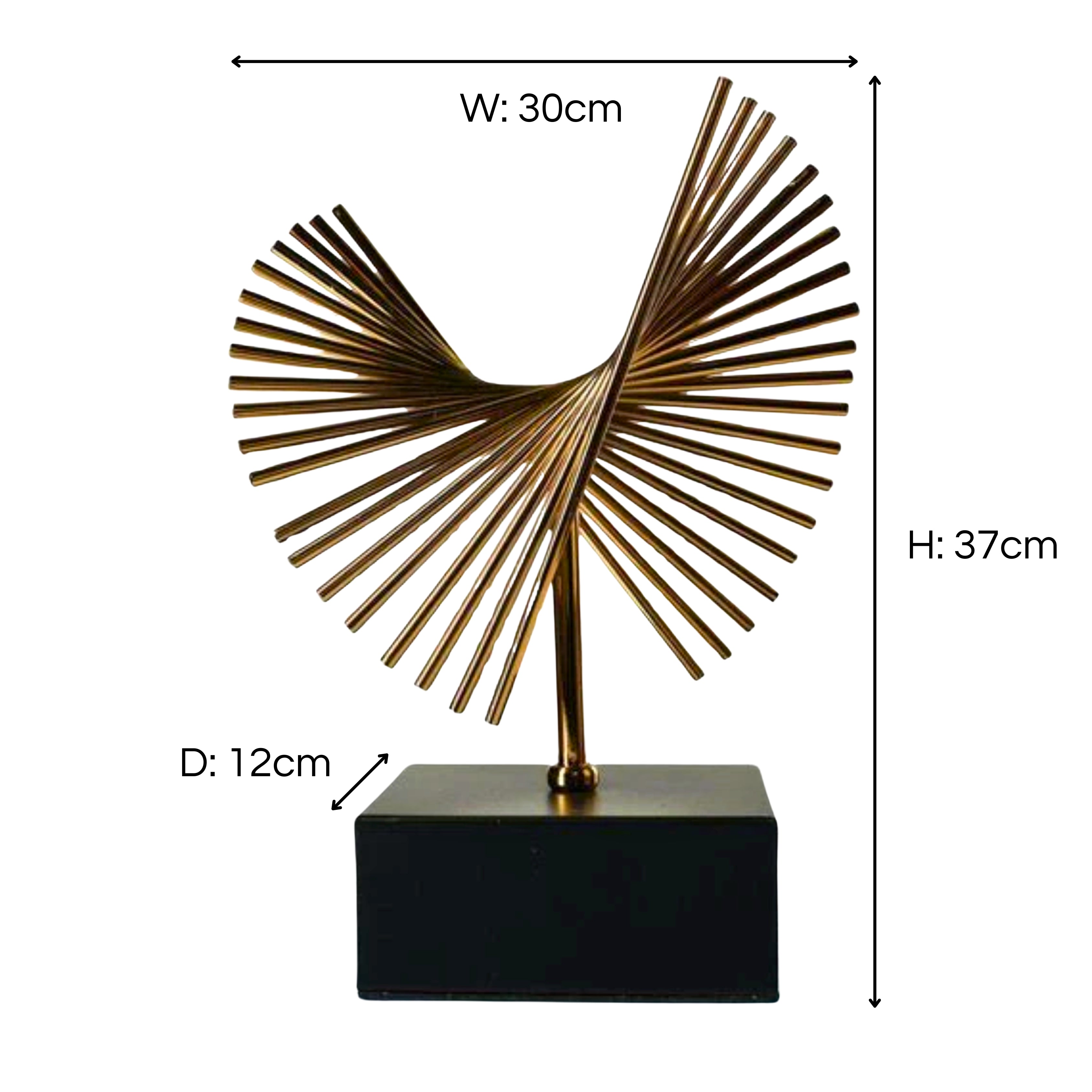 Odel Gold Design On Black Base Ornament  37cm Ivan