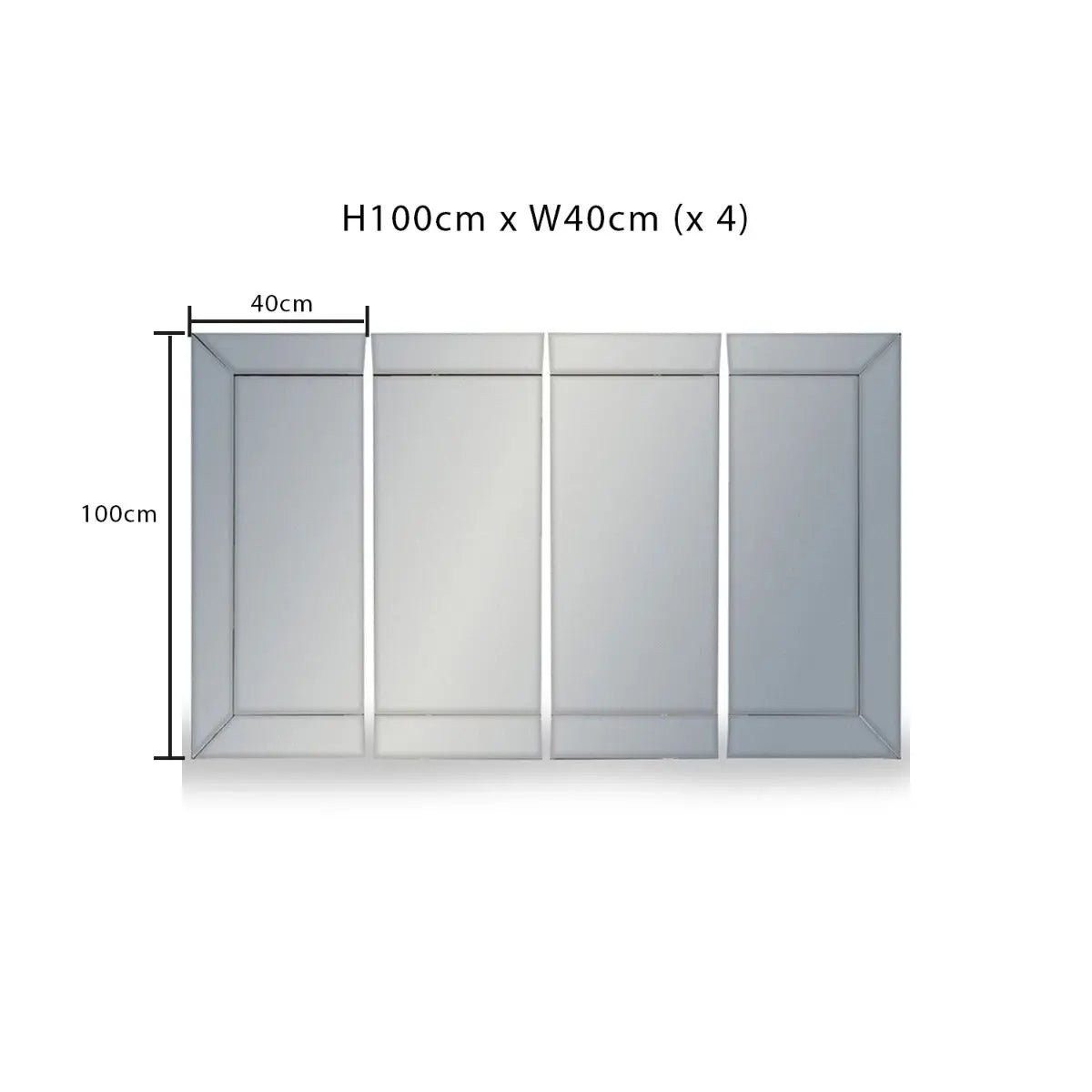 Venetian 4 Piece Panel Mirror Home Store Living