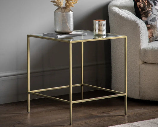 Rothbury Side Table Champagne 500x500x550mm Home Store Living