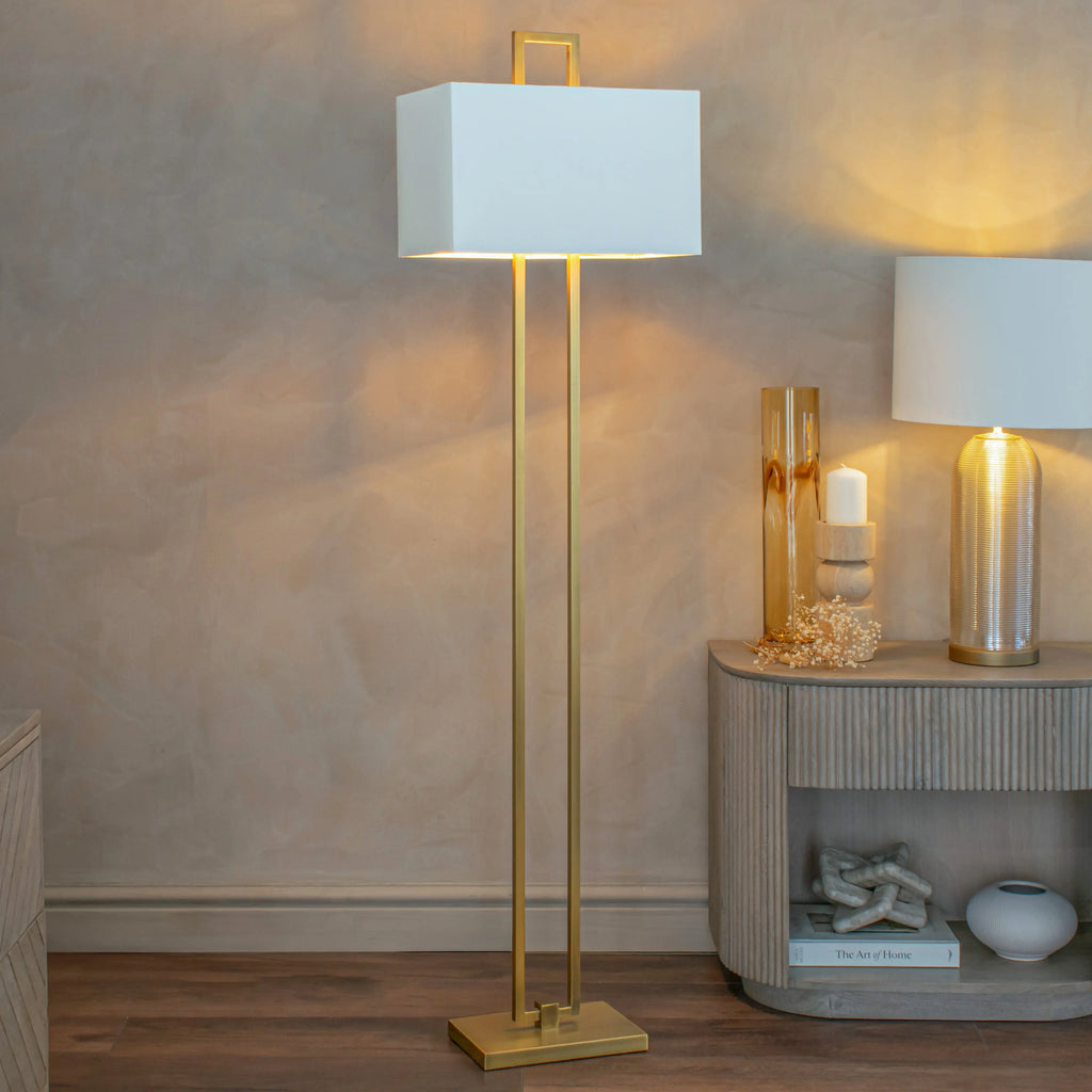 Ember Antique Brass Floor Lamp RV Astley
