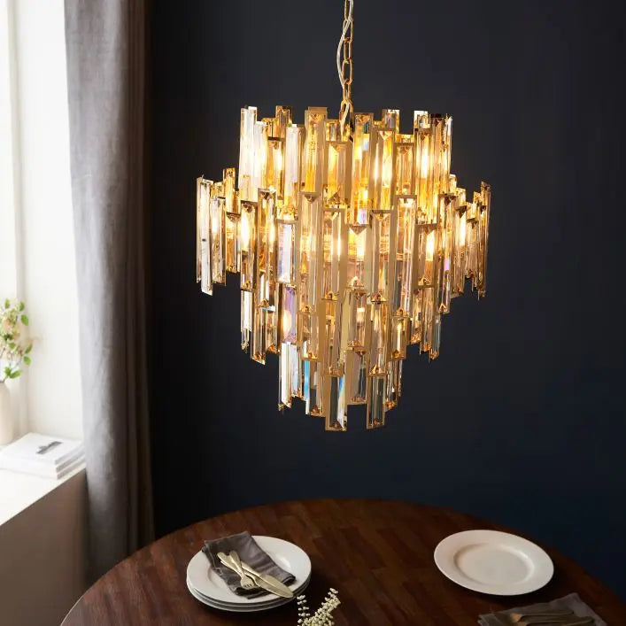 Vina Champagne Crystal Pendant Range Gallery Direct