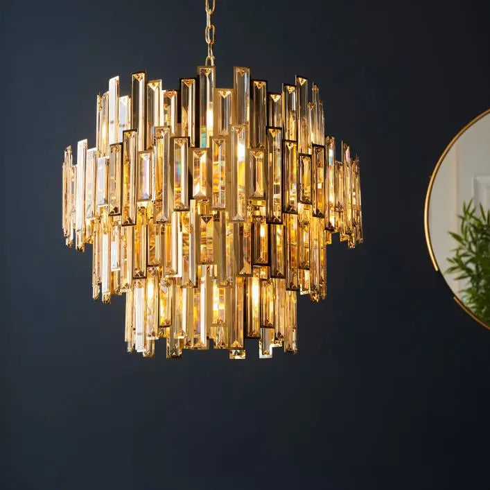Vina Champagne Crystal Pendant Range Gallery Direct