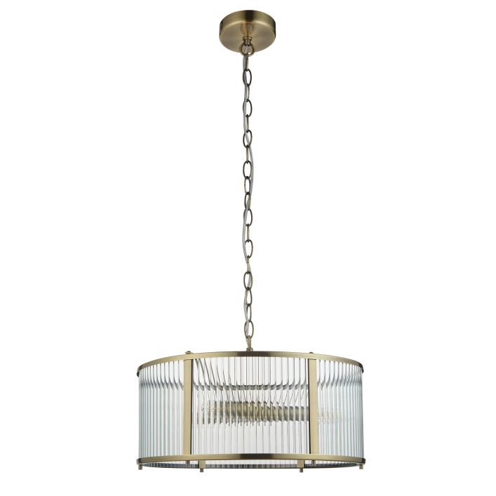 Ryder Antique Brass Pendant Range Gallery Direct