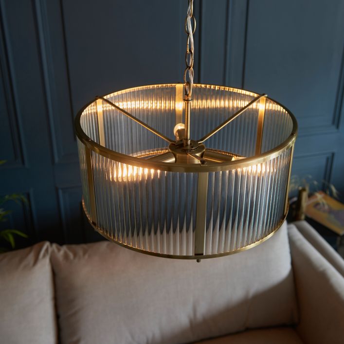 Ryder Antique Brass Pendant Range Gallery Direct