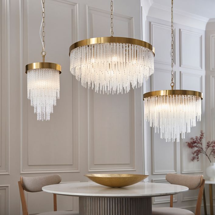 Anastasia Gold Crystal Pendant Light Gallery Direct