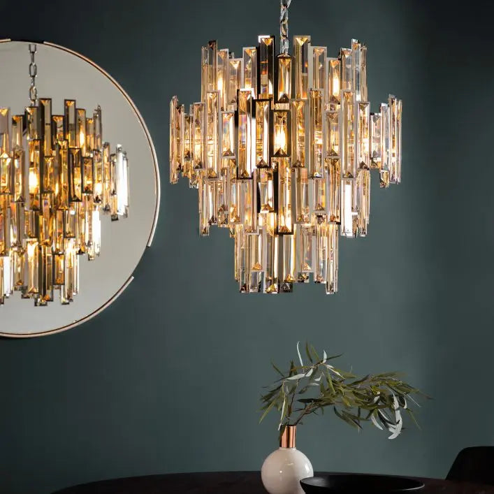 Vina Champagne Crystal Pendant Range Gallery Direct