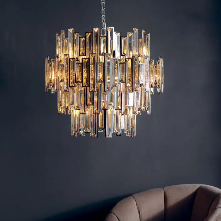 Vina Champagne Crystal Pendant Range Gallery Direct