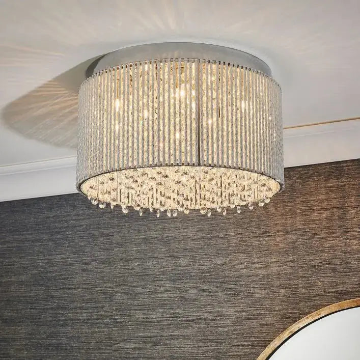 Galliard Chrome Flush Ceiling Lamp Gallery Direct