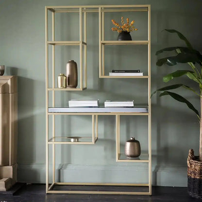 Penelope Gold Open Display Unit Gold Home Store Living