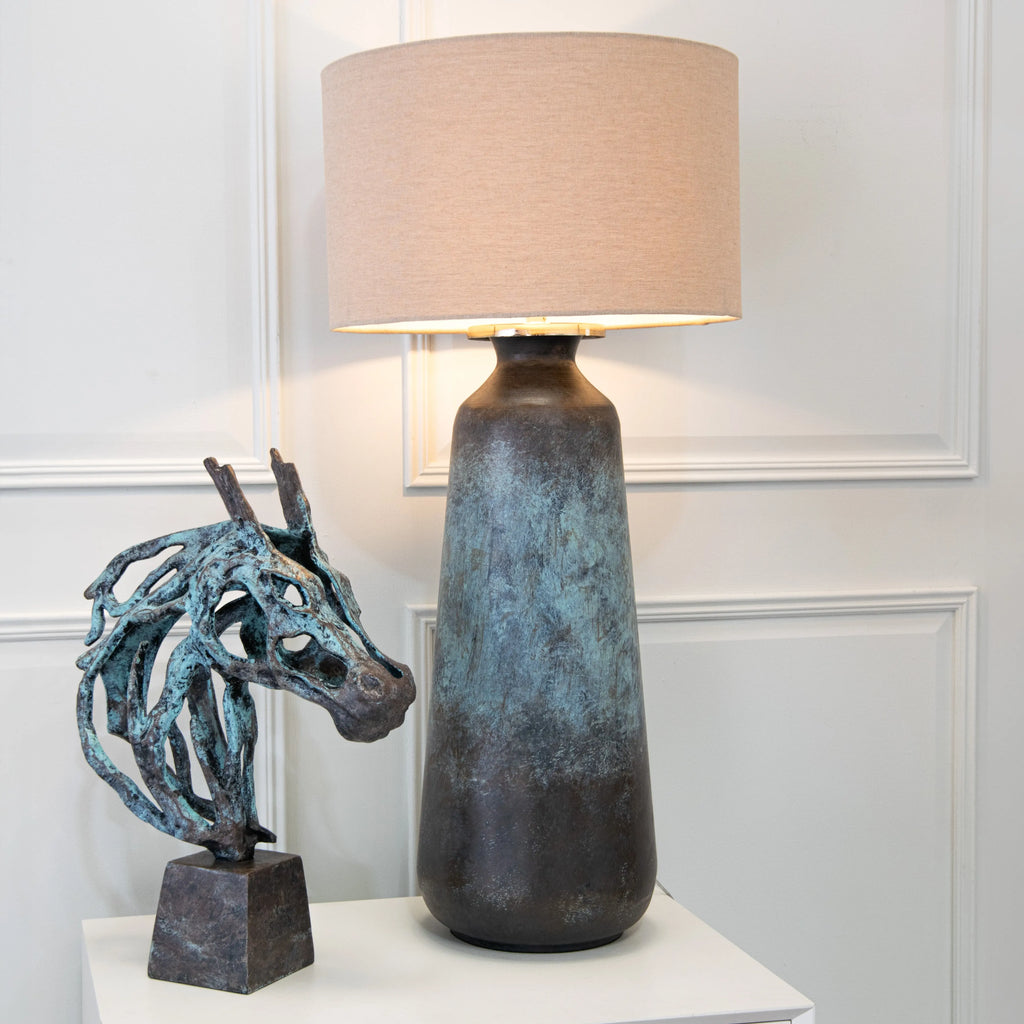Bassar Large Weathered Bronze Table lamp RV Astley