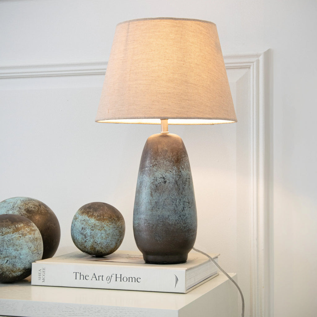 Bassar Table lamp, Weathered bronze RV Astley