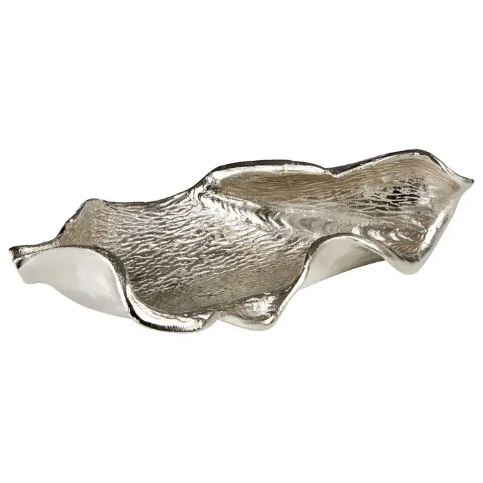 Small Rough Nickel Silver Leaf Ornament Home Store Living
