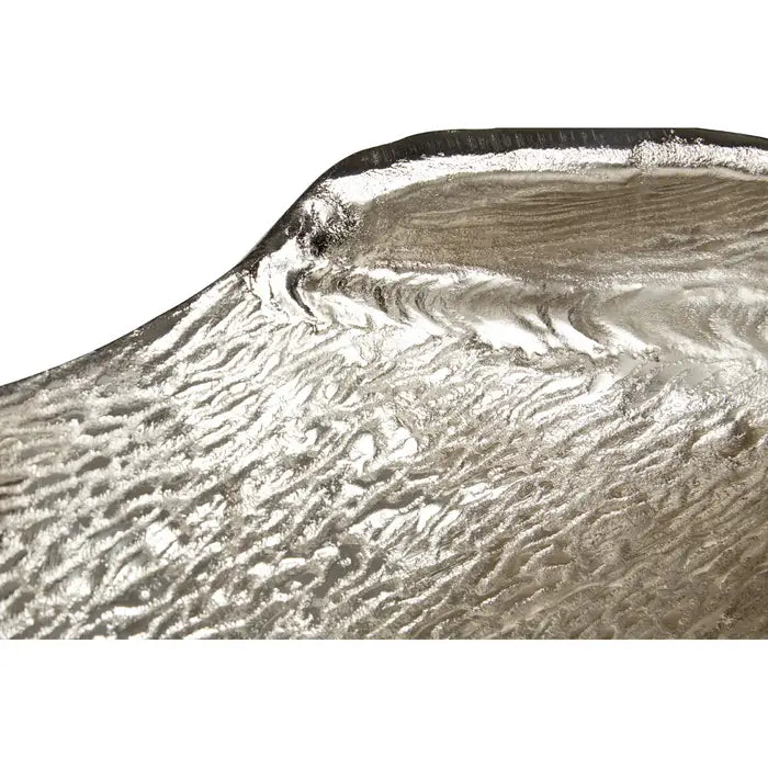 Small Rough Nickel Silver Leaf Ornament Home Store Living