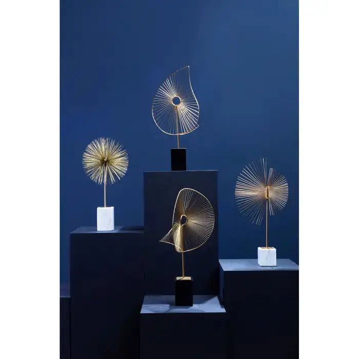 Millano Gold Spiral Sculpture with White Marble Base premier housewares