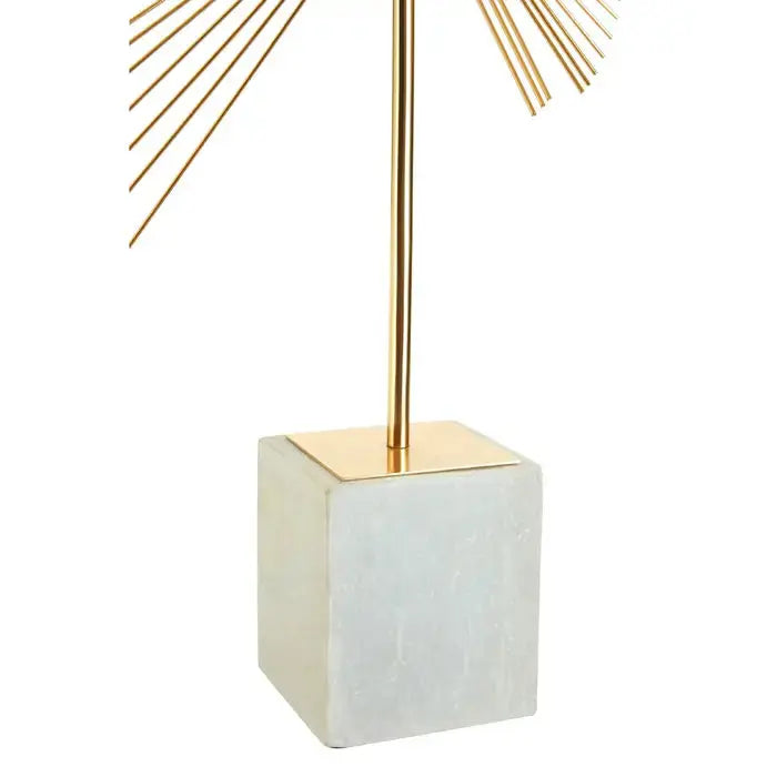 Millano Gold Spiral Sculpture with White Marble Base premier housewares